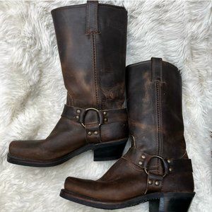 Frye Boot Harness Motorcycle Boots - Brown